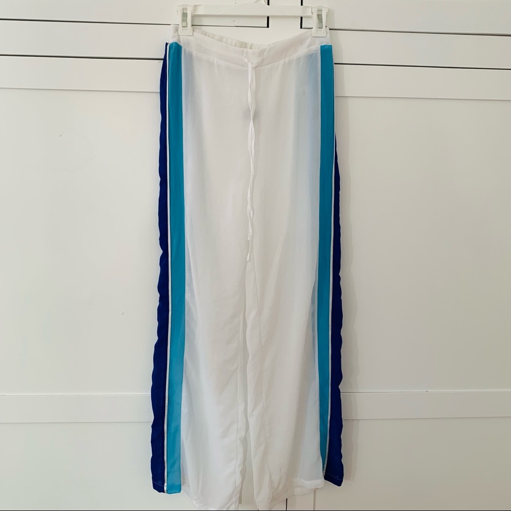Venus White Blue Stripe Cover Up Pants Size XS